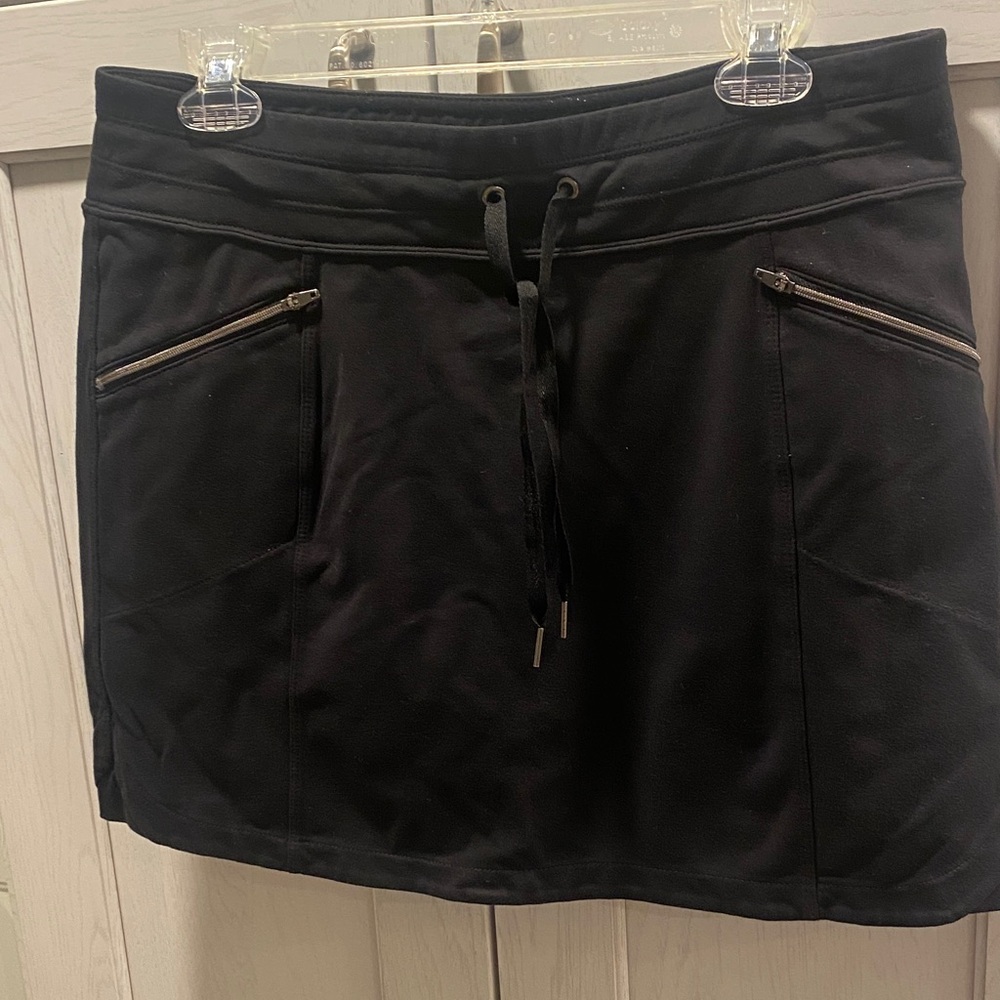 Athleta Black Mini Skort with Zipper Pockets